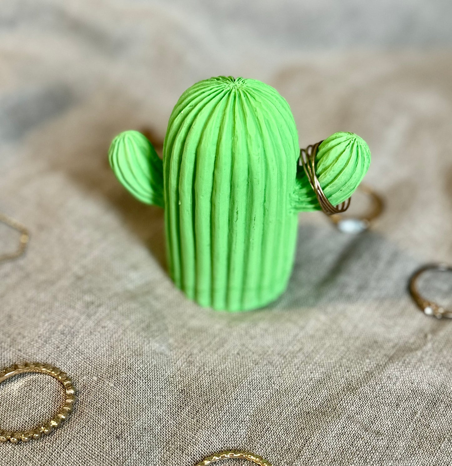 Neon Cactus ring holder
