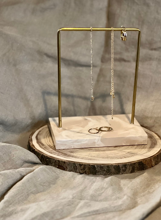Marble & Brass necklace hanger