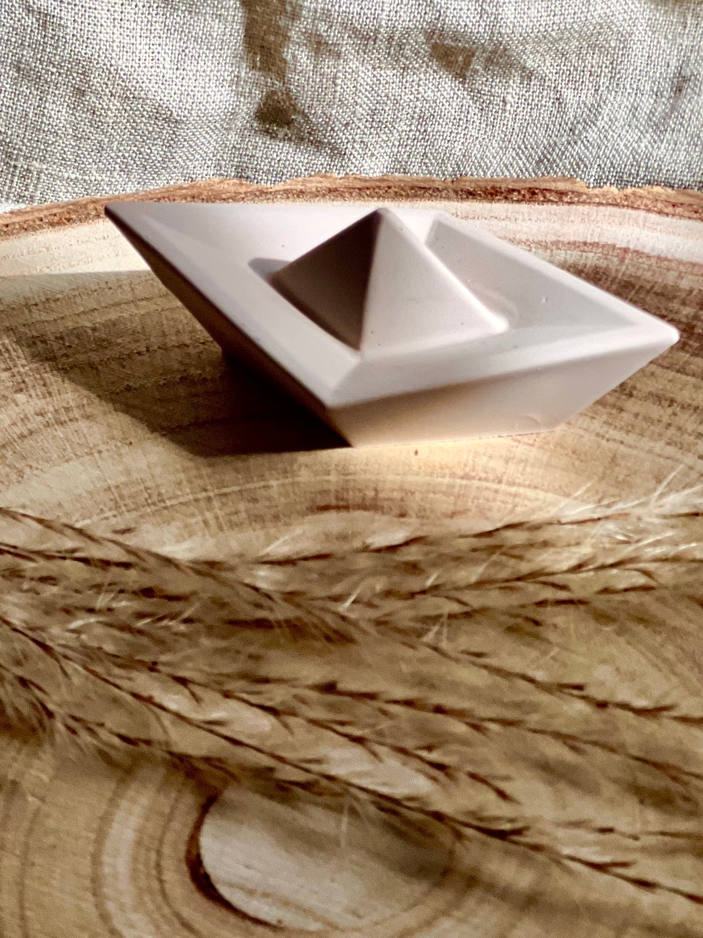 Origami paper boat ornament