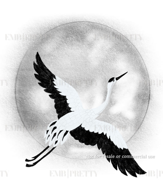 Moon and Stork sketch DIGITAL poster set