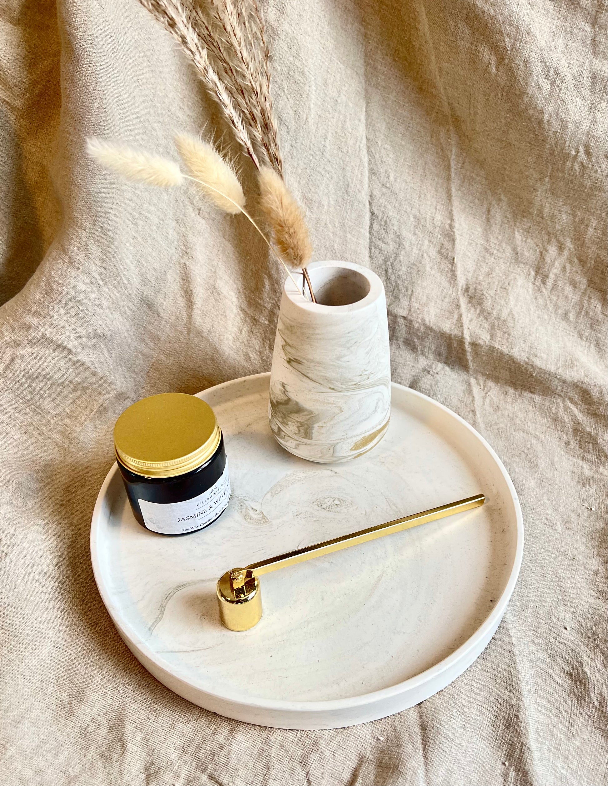 Golden Glitter marble tray and vase set - EMB Pretty
