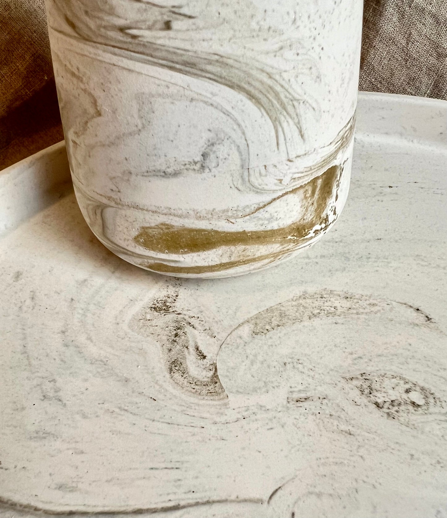 Golden Glitter marble tray and vase set - EMB Pretty