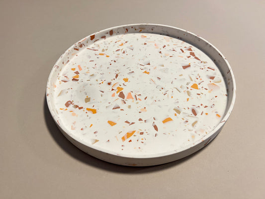 CLEARANCE Large round terrazzo tray