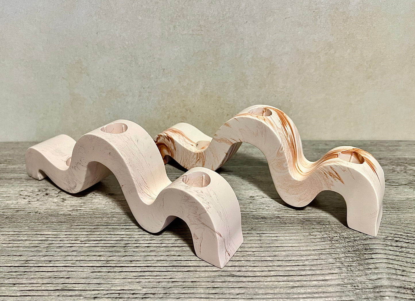 Metallic marble wave candle holder - EMB Pretty