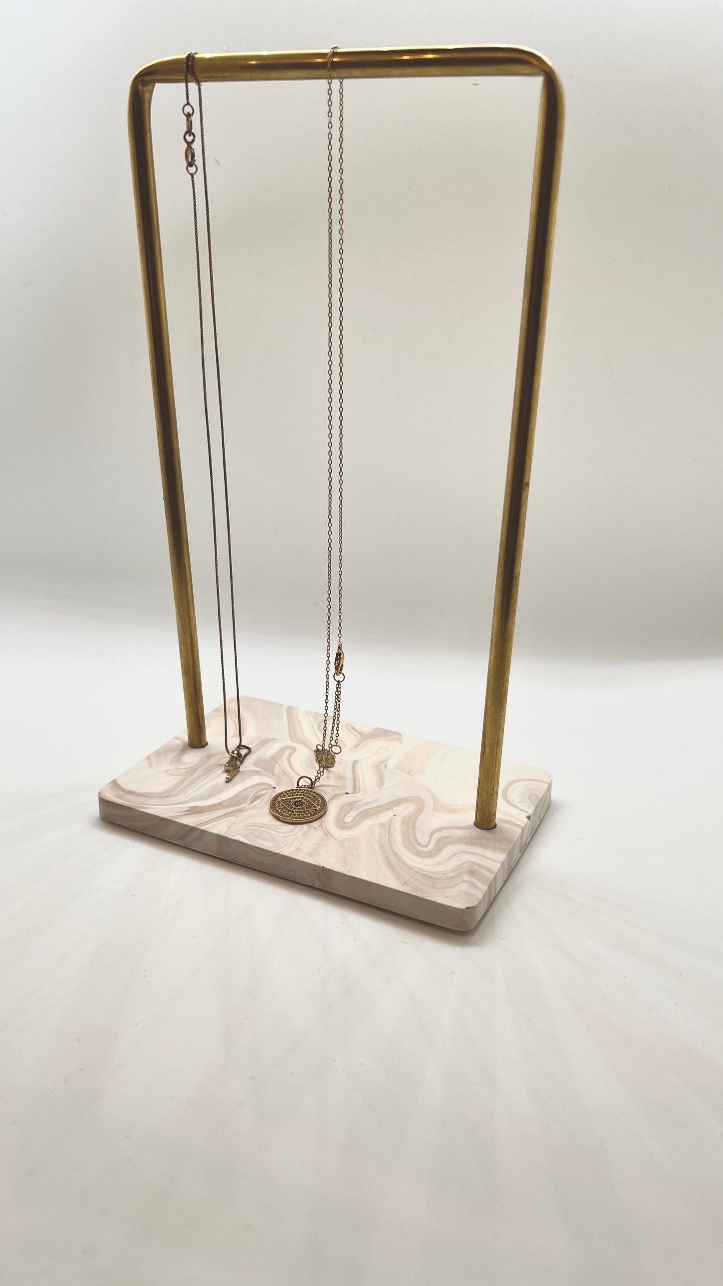Marble & Brass necklace hanger - EMB Pretty