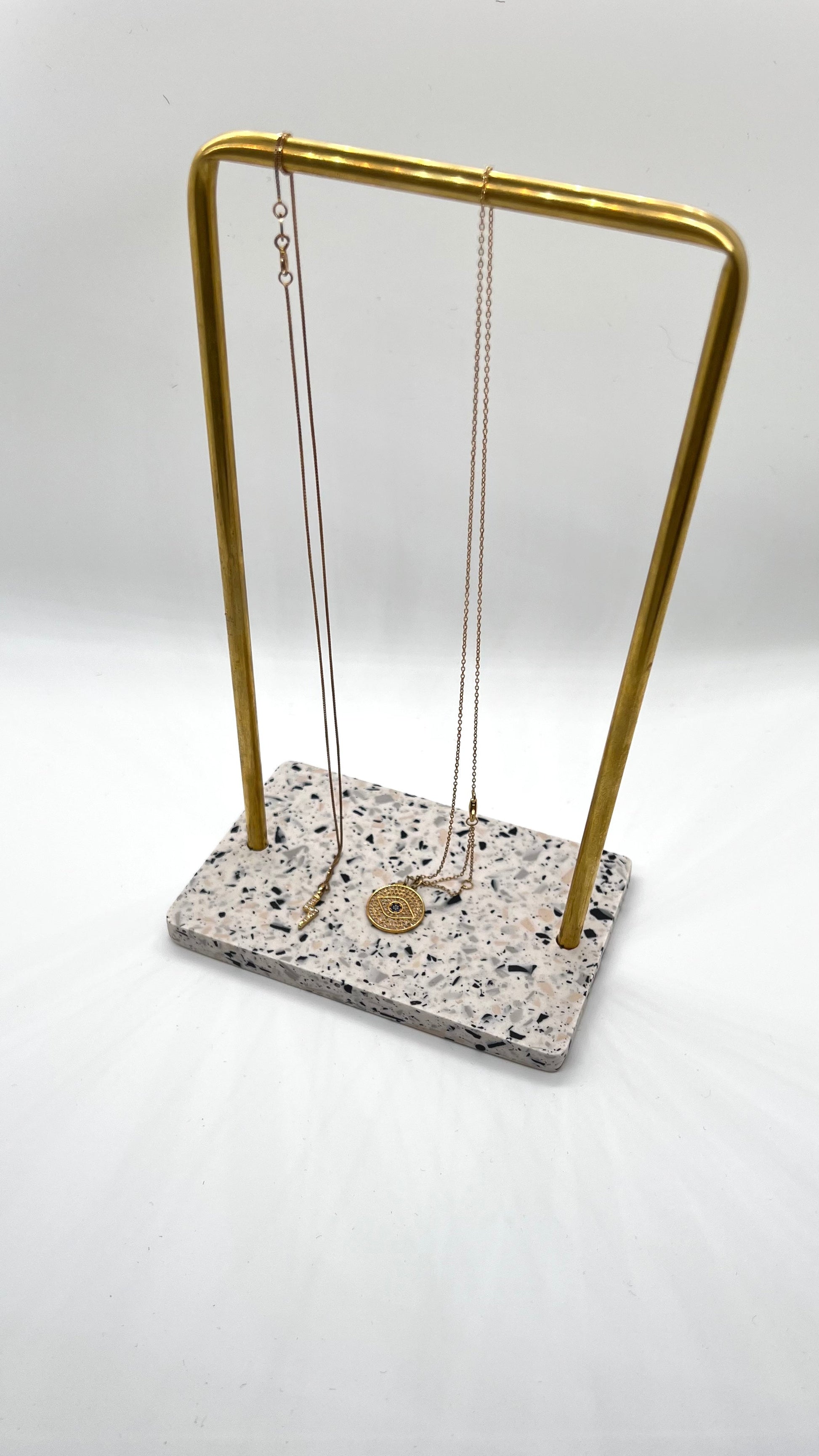 Terrazzo & Brass necklace hanger - EMB Pretty