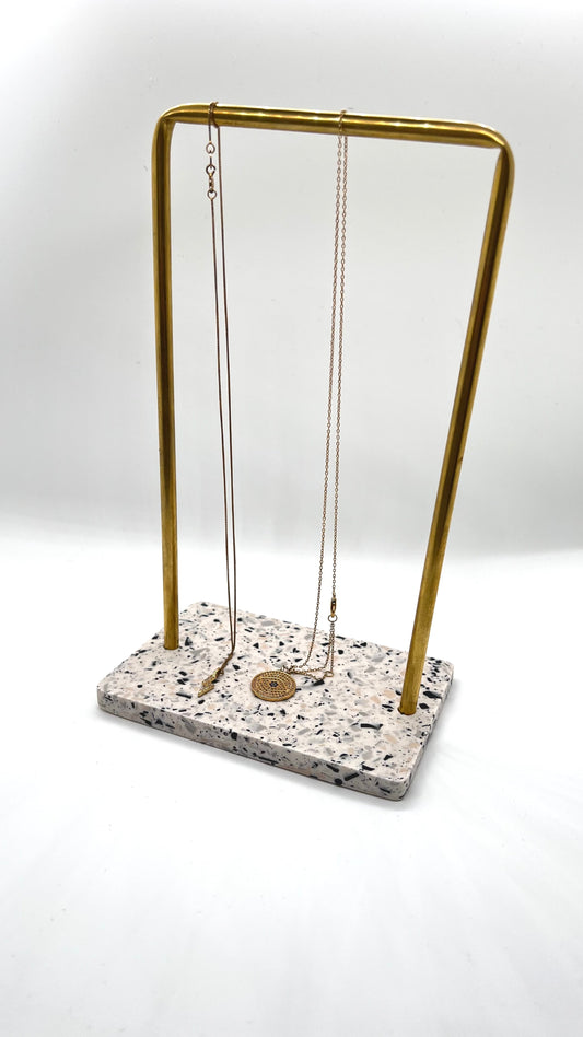 Terrazzo & Brass necklace hanger - EMB Pretty