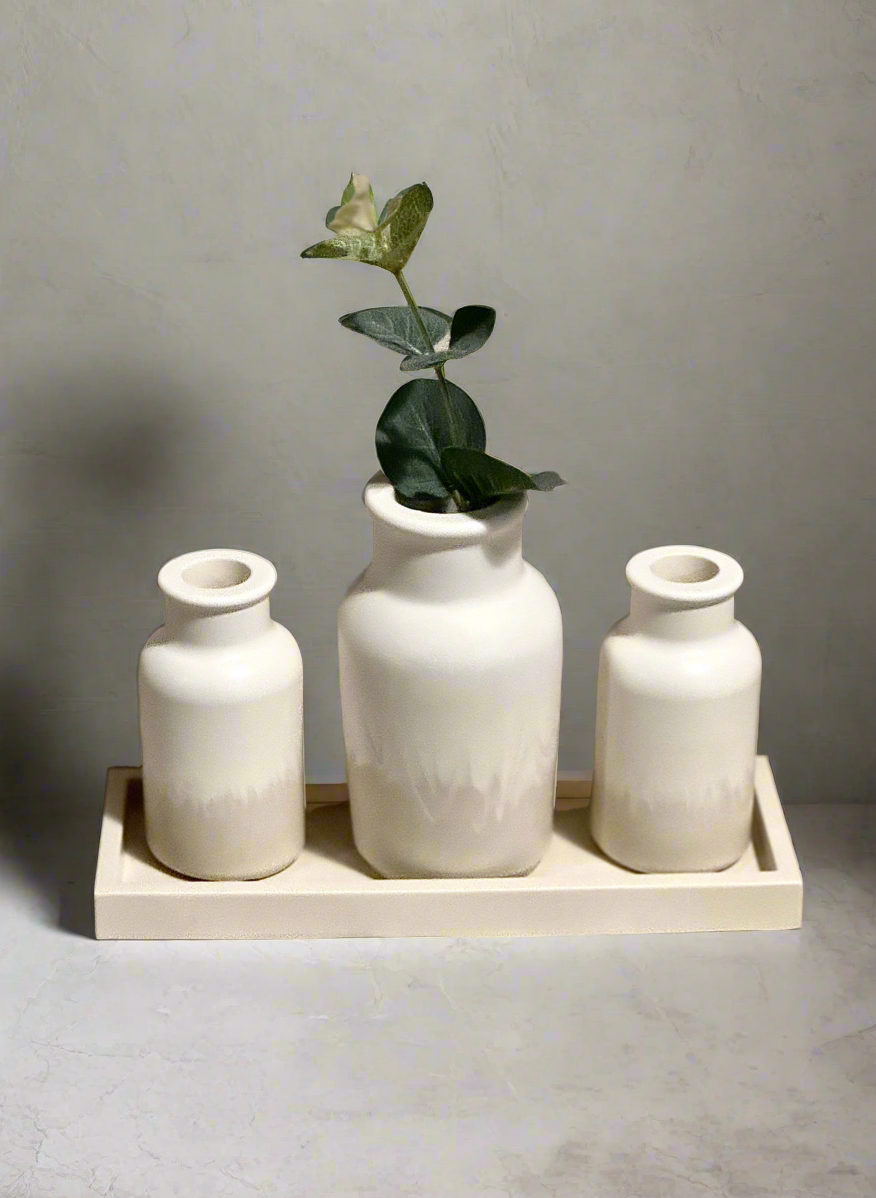 Neutrals Vase & Tray set