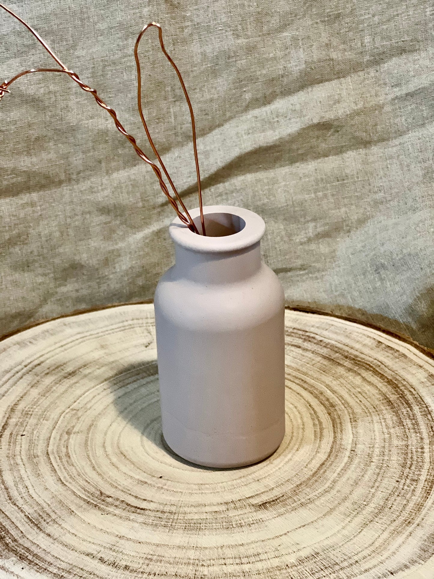 Mini vase et bouquet en fil de fer