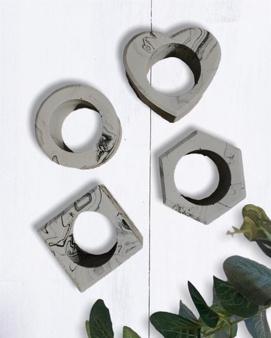 Concrete-style napkin rings - EMB Pretty