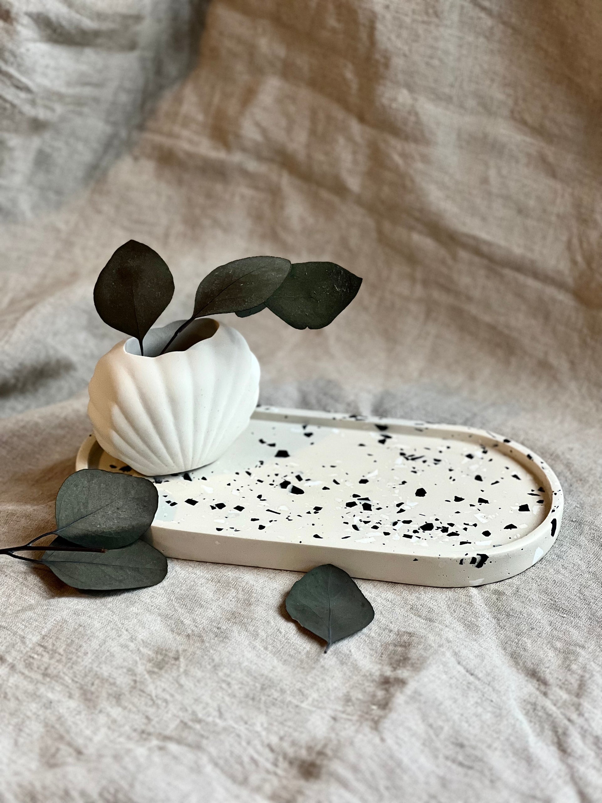 EMB Pretty, Handmade Terrazzo oval trinket tray